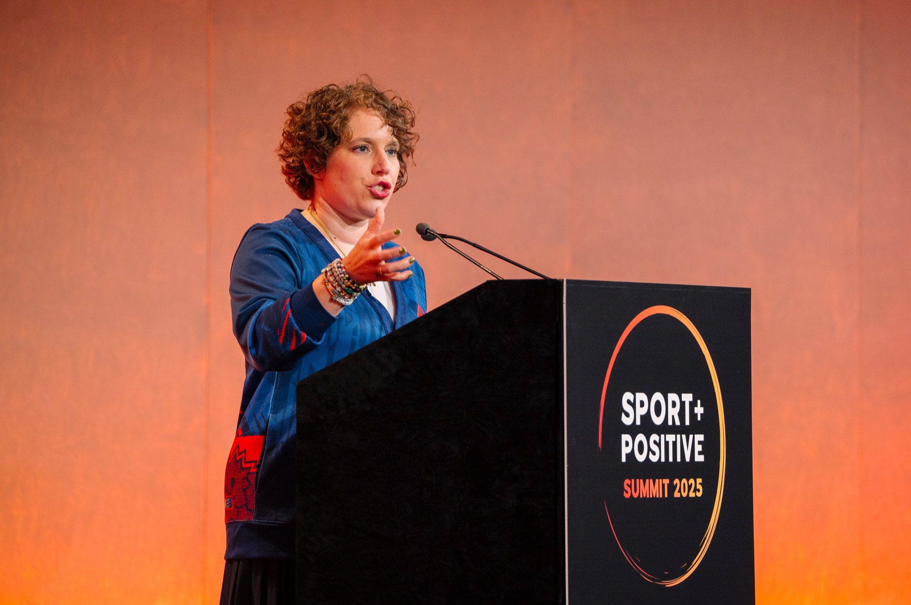 Lauren Teague speaking at the Sport Positive Summit